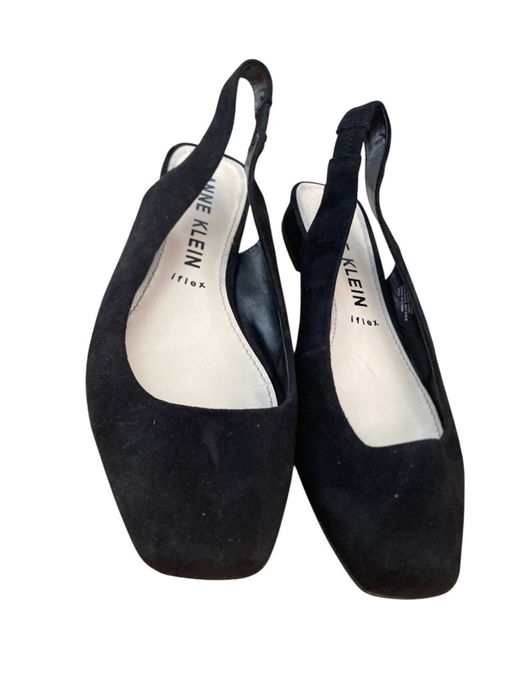 Anne Klein Iflex Black Suede Slingback Flats Size 10M